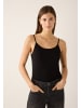 More & More schmales Basic-Top, Spaghettiträger in black