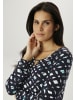 Aniston SELECTED Langarmshirt in marine-türkis-wollweiß-petrol-hellblau