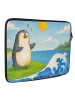 Mr. & Mrs. Panda Laptop Bag Pinguin Surfer Design ohne Spruch in Weiß