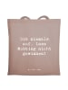 Mr. & Mrs. Panda canvas tasche Spruch Mobbing bewältigen mit Spruch in Braun Pastell