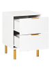 Beliani Nachttisch WALPOLE in Weiß/Gold - (W) 41 x (H) 56 x (L) 40 cm