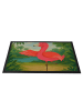 Mr. & Mrs. Panda Bodenvorleger Flamingo Yoga Design ohne Spruch in Weiß