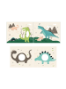 58 aufm Kessel KINDERBETT mit Rutsche Karolina Massivholz Natur Textilset Dino