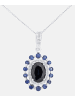 Diamant L'éternel Halskette mit Anhänger aus 375 Weißgold mit Diamant mit Saphir