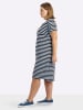 sheego Jersey-Kleid in tiefblau-weiß-geringelt