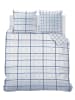 TRAUMHELDEN Bettwäsche-Set Biber/Flanell "Karo Streifen" in Weiß / Blau  (3-teilig)