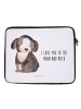 Mr. & Mrs. Panda Notebook Tasche Hund Entspannen mit Spruch in Weiß