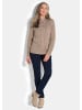 GOLDNER Kurzgröße:  Strickpullover Hüftlanger Langarm Pullover, Zopfstrick in beige / gemustert