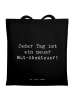 Mr. & Mrs. Panda Jutetasche Spruch Angst überwinden Abenteuer mi... in Schwarz