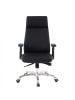 FineBuy Bürostuhl in Schwarz / Leder / 75x68x118