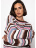 SASSYCLASSY Gestreifter, mehrfarbiger Pullover in Braun