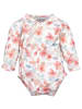 Nini Body Langarm Floral in grün weiß apricot