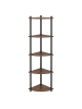 relaxdays Eckregal Braun/ Schwarz - (B)38 x (H)125 x (T)25 cm