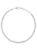 Adeliás Damen Edelstahl Armband Kugelarmband 20 cm + 3 cm in silber