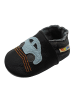 Yalion Leder-Krabbelschuhe in Schwarz