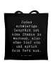 Mr. & Mrs. Panda Schultertasche Spruch Ein schwieriges Gespräch ... in Schwarz