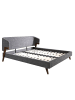 Angel Cerdá Bett 7173 in Grau / Walnuss – (B)211 x (H)220 x (T)95 cm