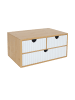 relaxdays Schubladenbox in Weiß/Natur - (B)30 x (H)15 x (T)20 cm