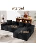 ABRIHOME Ecksofa in Schwarz modular mit tiefem Sitz gepolstert für Wohnzimmer