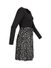 Cloud5ive Cloud5ive Cloud5ive Langarm Ribbed Kleid mit Bindegürtel Animal Print in black