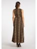 faina Maxikleid Mit Leoprint in Beige Leo