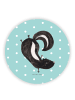 Mr. & Mrs. Panda Rund Magnet Stinktier Handstand ohne Spruch in Türkis Pastell