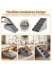 COSTWAY Hundetreppe 5 Stufen Abnehmbar in Grau