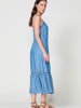 KOROSHI Langes trÃ¤gerkleid mit denim-effekt in blau