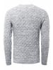 Rusty Neal Schwerer Kontrast Grobstrick Rundhals-Pullover in Grau