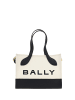 Bally Weiß Schwarz und Leder Mini Handtasche