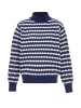 FENIA Damen Sweater in MARINE WEISS STREIFEN