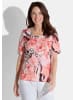 GOLDNER Kurzgröße:  Shirt Shirt in pfirsich / cremeweiß / anthrazit / gemustert