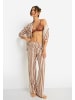 LSCN BY LASCANA Pyjamahose in braun-roségold-gestreift