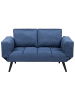 Beliani 2-Sitzer Sofa BREKKE in Blau/Schwarz - (W) 158 x (H) 90 x (L) 75 cm