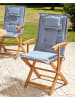Beliani 4er-Set Gartenstuhl MAUI II in Braun/Blau