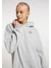 myMO ATHLSR Damen Kapuzensweatshirt in Hellgrau Melange
