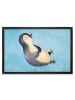 Mr. & Mrs. Panda Schmutzfangmatte Pinguin Lachen ohne Spruch in Eisblau