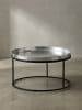 KADIMA DESIGN Couchtisch Hammerschlag | Alu Silber/Schwarz, 62x62cm, Tablett in Silber