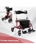 COSTWAY 2 in 1 Rollstuhl in Rot