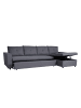 MCW Ecksofa mit Bettkasten L16, Dunkelgrau
