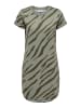 JACQUELINE de YONG Kurzes T-Shirt Kleid Knielang Gestreift JDYIVY in Olive