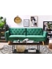 Beliani 2-Sitzer Sofa BARDU in Grün/Braun - (W) 213 x (H) 84 x (L) 106 cm