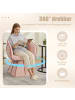 ABRIHOME Drehstuhl in Rosa Chenille mit Hoher Rückenlehne Ergonomisch