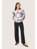 Soaked in Luxury Kurzarm-Bluse SLReesha Gerade Passform in Broken White w. Navy