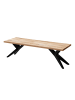 KADIMA DESIGN Esszimmerbank 120x45x45 cm Akazie Massivholz Metall Loft-Style,