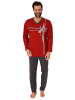 NORMANN Schlafanzug langarm Pyjama - 77898 in rot