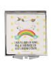 Mr. & Mrs. Panda Schminkspiegel klein Einhorn Regenbogen mit Spruch in Weiß