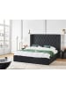Beliani 2-tlg Doppelbett LUBBON in Schwarz/Silber
