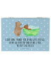 Mr. & Mrs. Panda Holztruhe Oma Baden mit Spruch in Blau Pastell