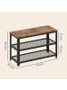 VASAGLE Schuhbank Daxton in Braun-Schwarz - (B)73 x (H)45 x (T)30 cm